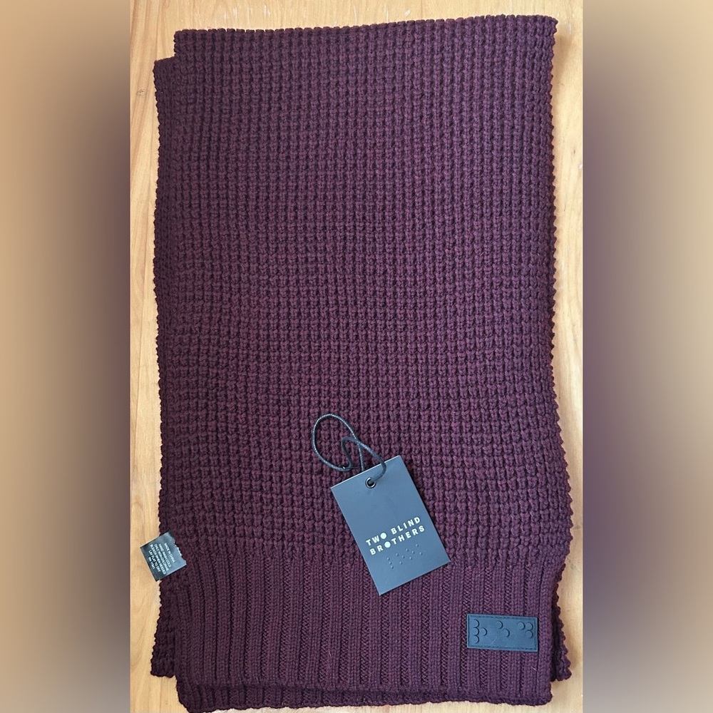 Two Blind Brothers Burgundy Knit Scarf